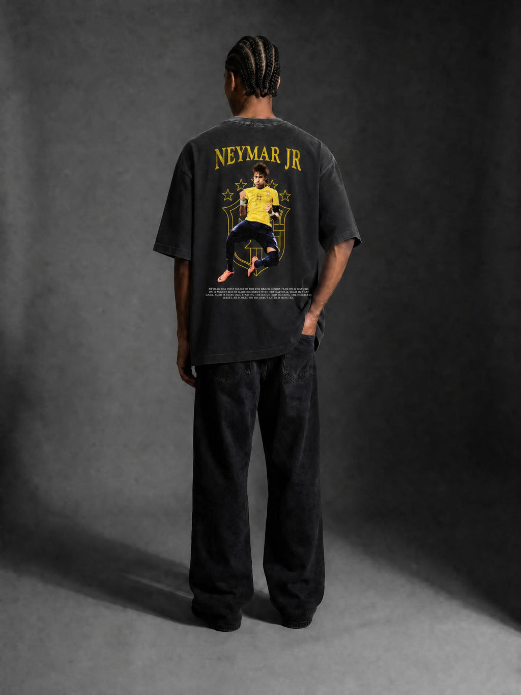 Neymar Vintage Washed Oversized T-Shirt