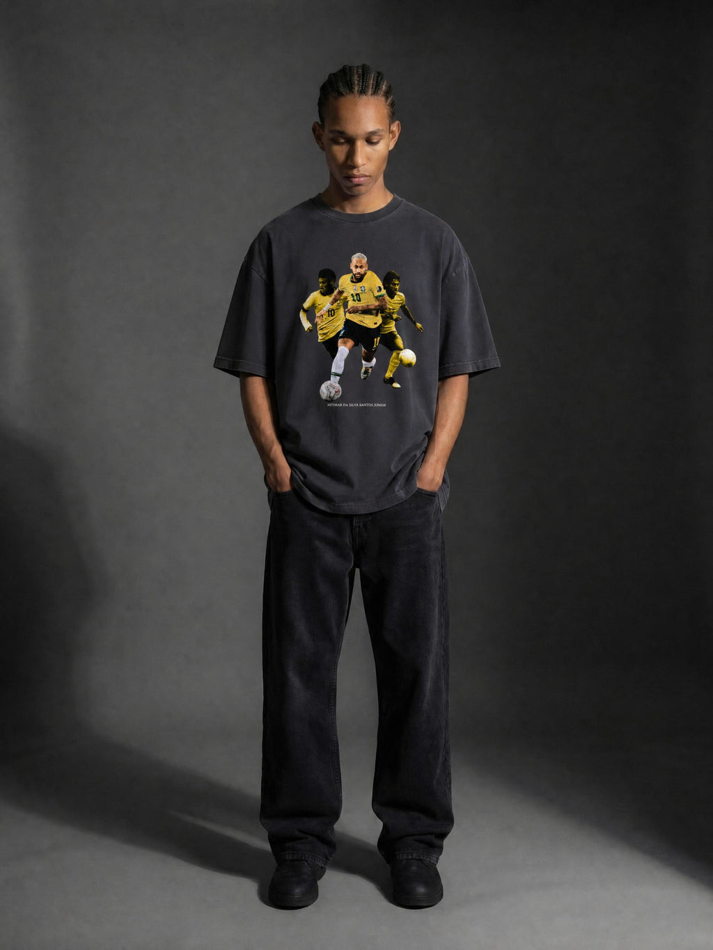 Neymar Vintage Washed Oversized T-Shirt