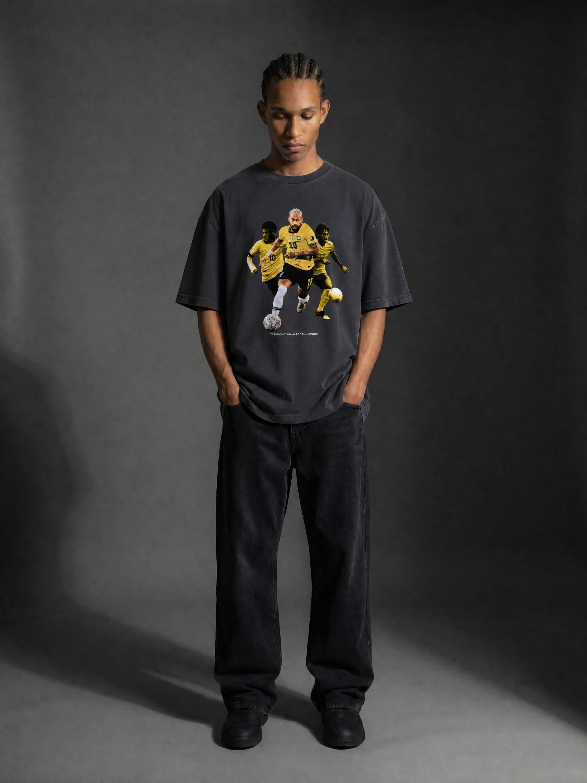 Neymar Vintage Washed Oversized T-Shirt